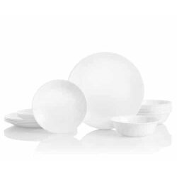 סט צלחות Corelle – קורל 18 חלקים, Winter Frost White מבית Corning