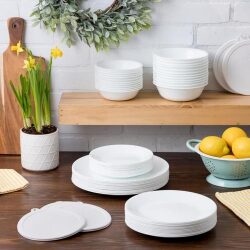 סט צלחות Corelle – קורל 18 חלקים, Winter Frost White מבית Corning