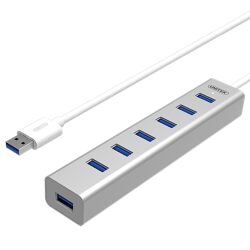 מפצל USB3.0 7-Port Aluminium Hub  UNITEK