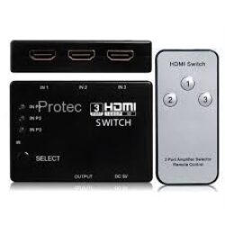 Protec ממתג 1X3 Hdmi +שלט רחוק