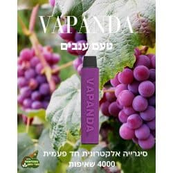 סיגריה אלקטרונית בטעם ענבים 4000 שאיפות חברת VAPANDA