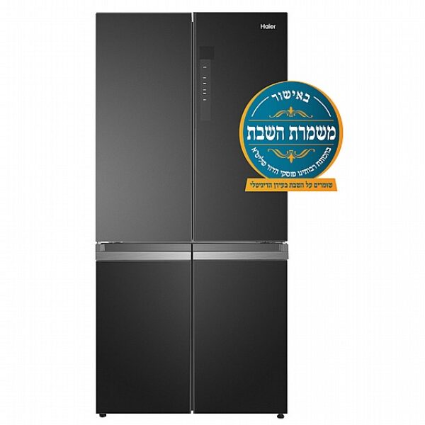 מקרר 4 דלתות 665 ליטר hrf7100fb זכוכית שחורה מהדרין  haier