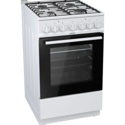 תנור עומד משולב כיריים גז 50 ס”מ  לבן gorenje  k5241