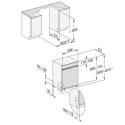 מדיח כלים חצי אינטגרלי 3 מפלסים g5110 sci clst נירוסטה מילה  miele