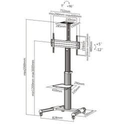 עגלת נשיאה למסך ומצלמת וידאו קונפרנס super mover smal70