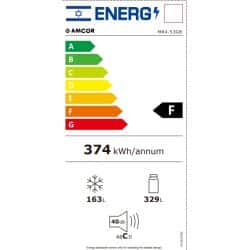 מקרר 4 דלתות 482 ל’ mr453gb זכוכית שחורה amcor