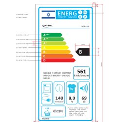 מייבש כביסה קונדנסור 8 ק”ג דלת שחורה crystal mdr870b