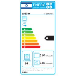 תנור בנוי 90 טורבו משולב  שיפוד גריל eb-100ercd2b שחור muller